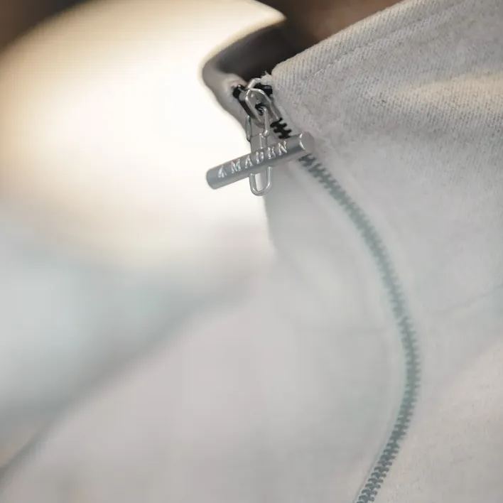 Magi Retro Ivy College Half Zipper Heavy Lapel Loose Pullover Top