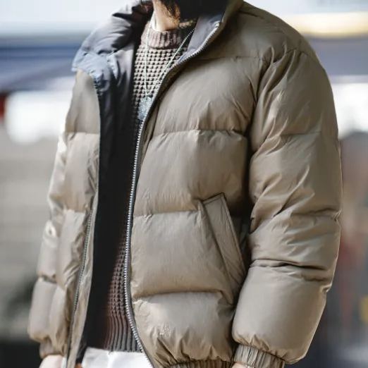 MADEN Double-Sided Quilted down Jacket Duck down Versatile Stand Collar Warm Jacket