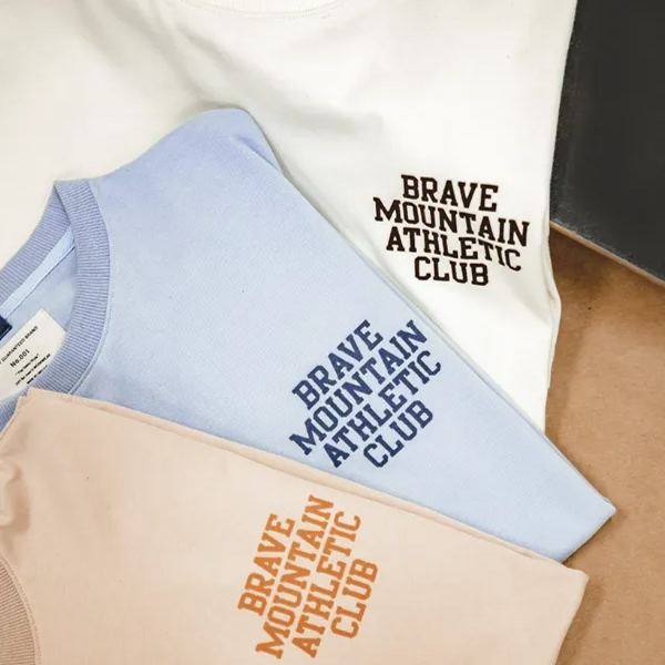 Maden Casual Macaron Flocking Letter Printed Cotton round Neck Short Sleeve T-shirt