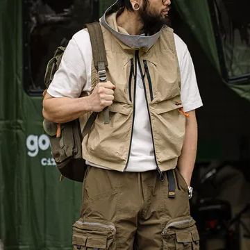 Maden Mountain Functional Quick-Drying Multi-Pocket Hooded Sleeveless Waistcoat Vest
