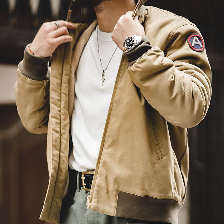 Maden Retro M1942 Motorcycle Clothing Cotton Coat Jacket Hard Han Style Stand-up Collar Cotton-Padded Coat 