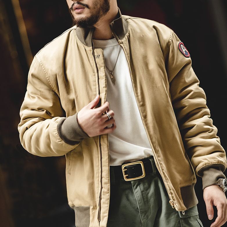 Maden Retro M1942 Motorcycle Clothing Cotton Coat Jacket Hard Han Style Stand-up Collar Cotton-Padded Coat 