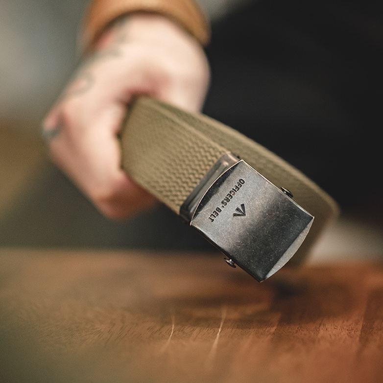 Maden Japanese-Style Retro Non-Hole Elastic Stretch Woven Leather Belt Single Ring Quick-off Casual Pants Belt