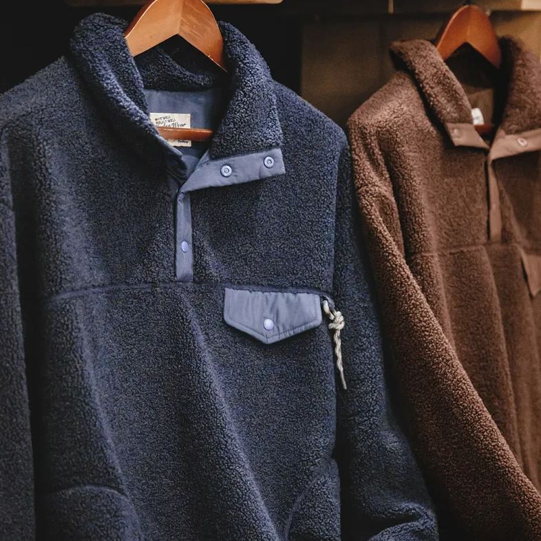 Maden Casual Half Cardigan Fleece Sweater Stand Collar Polar Fleece Pullover Warm Coat