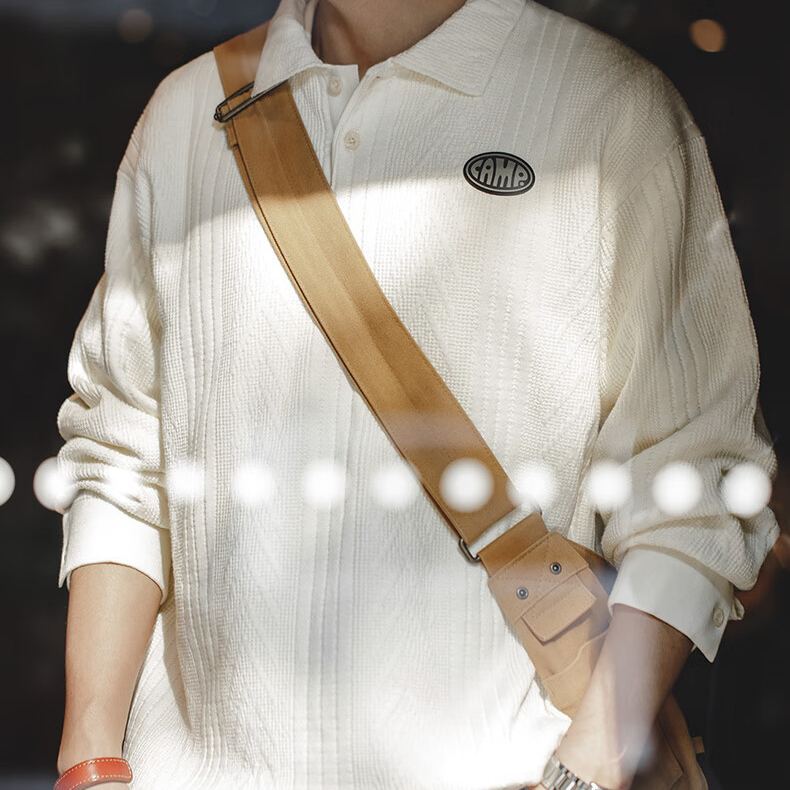 Madden jacquard knitted polo shirt preppy roll-neck pullover sweater