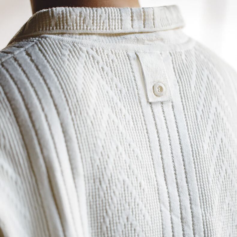 Madden jacquard knitted polo shirt preppy roll-neck pullover sweater