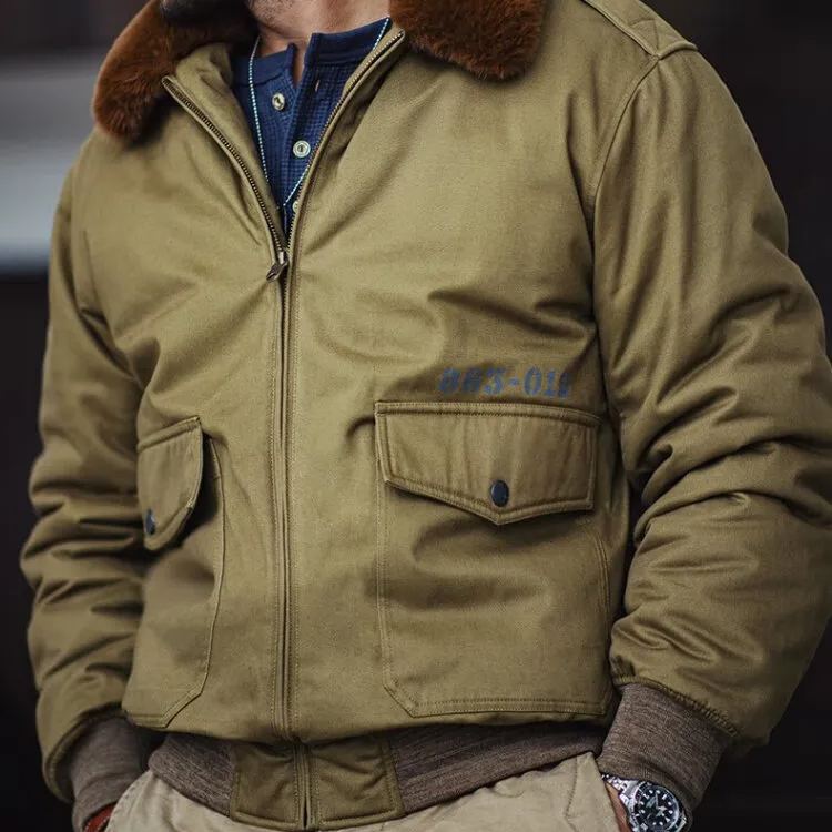 Maden Retro B10 Bomber Jacket Cotton Coat Mao Collar Flip Collar Cotton Coat Flight Coat