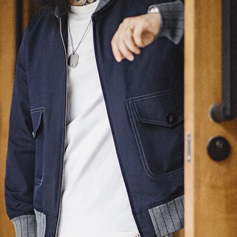 Magi Retro A1 Pilot jacket Bomber short contrasting patchwork baseball jacket