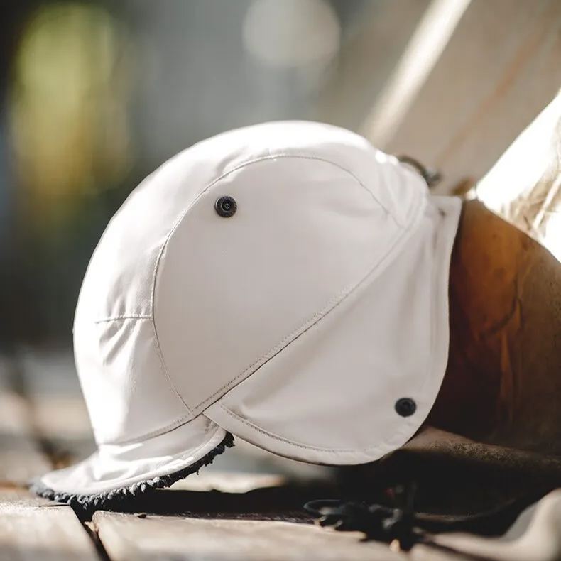 Maden Mountain Outdoor Vintage Pilots Flip brimmed Hat Shake Fleece Ear Protection Flat brimmed Lei Feng Hat