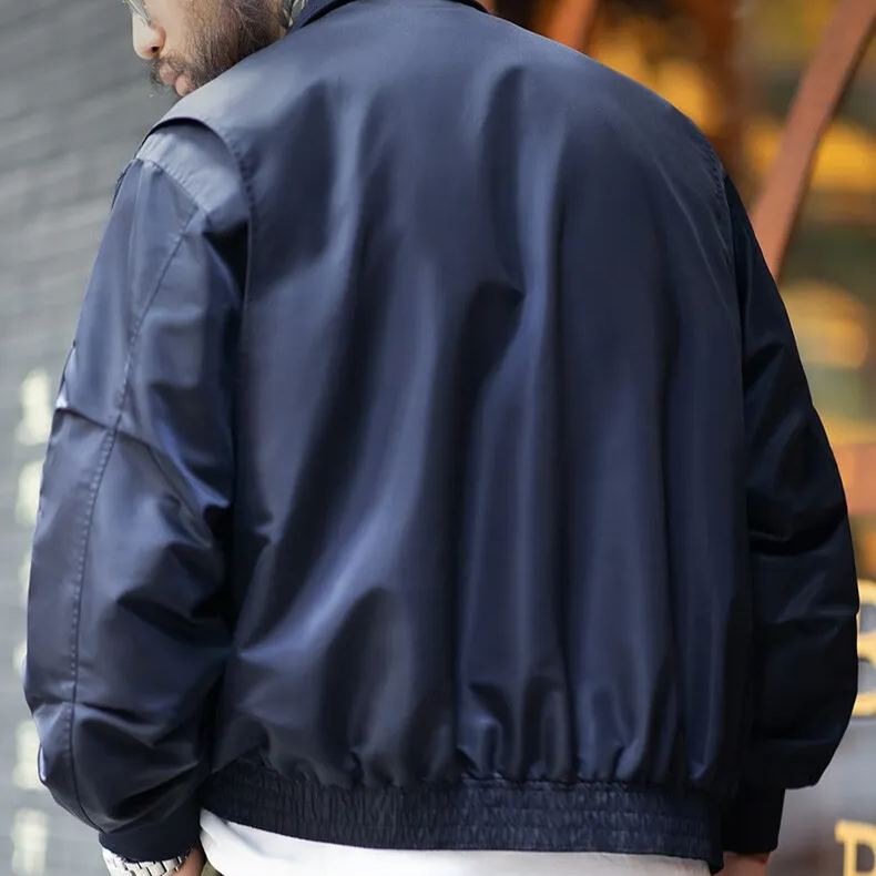 Maden Retro G8 Pilot Jacket Military Style Amikaki Flip Collar Short Coat.