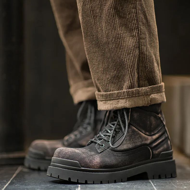 Maden Winter New Classic Retro Work Boots Men's Boots Round Headed Martin Boots