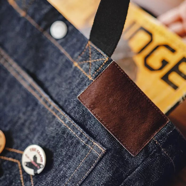 Maden Vintage Denim One Shoulder Crossbody Bag Denim Embroidery Large Capacity Handheld Flat Tote Bag