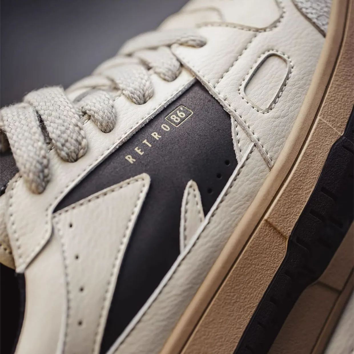 Maden's new cracked board shoes are versatile for men's casual sports retro white shoes