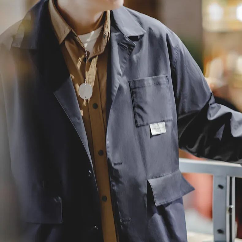 Maden mountain outdoor multi pocket jacket Cityboy flat collar casual versatile jacket