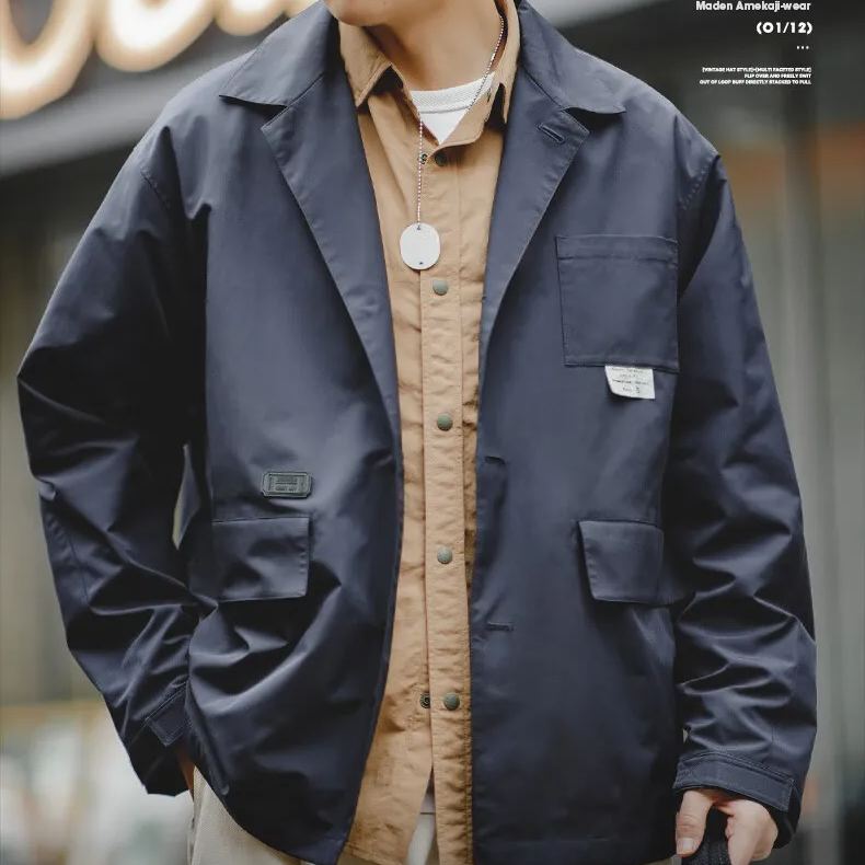 Maden mountain outdoor multi pocket jacket Cityboy flat collar casual versatile jacket