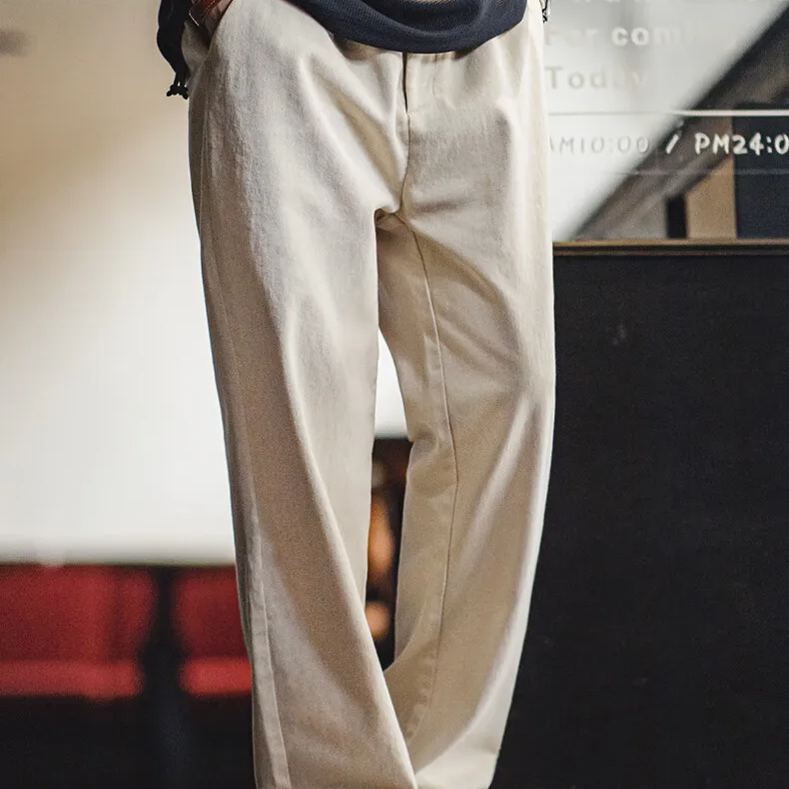 Maden Retro Jeans Cotton Seed Shell Cleanfit Loose Straight Leg Casual Long Pants