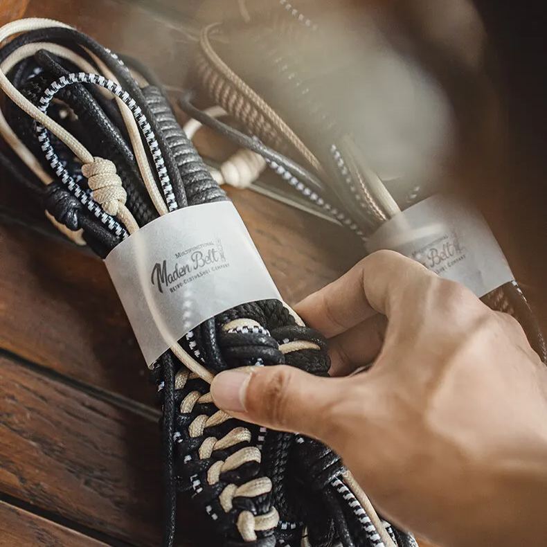 Maden Vintage Multi purpose Woven Waistband Outdoor Waist Chain Pant Chain Hanging Decoration