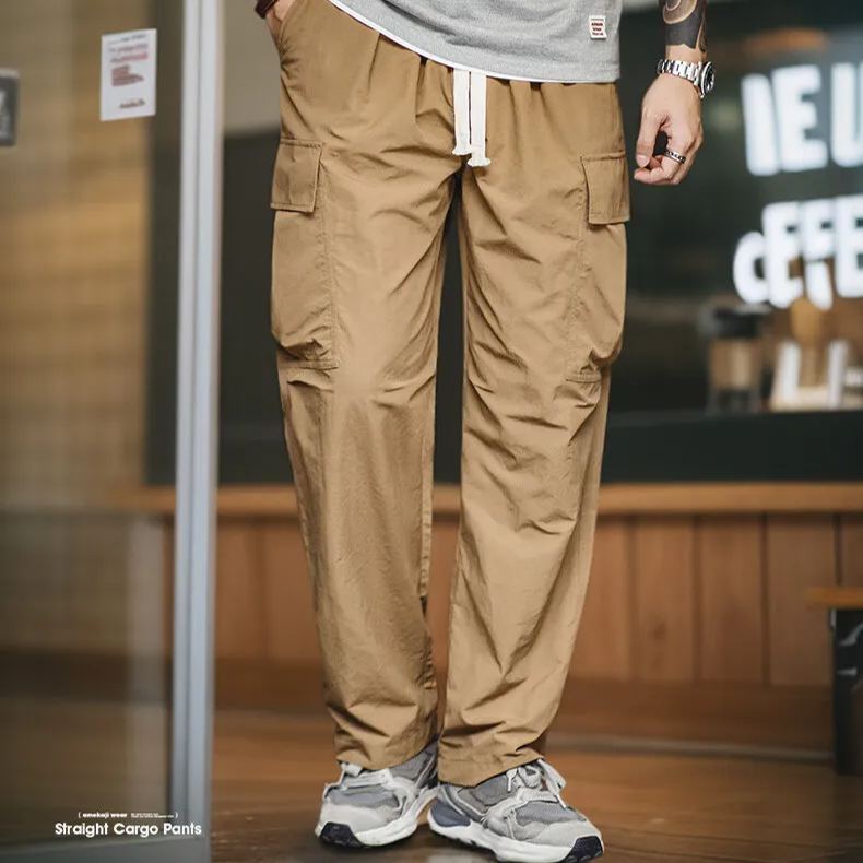 Maden Retro Multi Pocket Waterproof Casual Pants Cleanfit Outdoor Straight Leg Pants