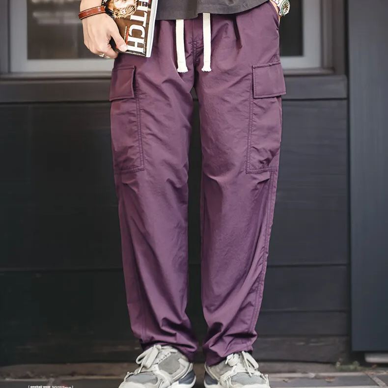 Maden Retro Multi Pocket Waterproof Casual Pants Cleanfit Outdoor Straight Leg Pants