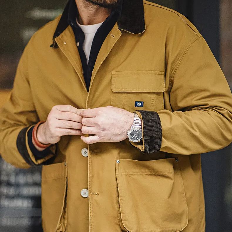 Maden Retro Safari Jackets Amikaki Flip Collar Hunting Coat