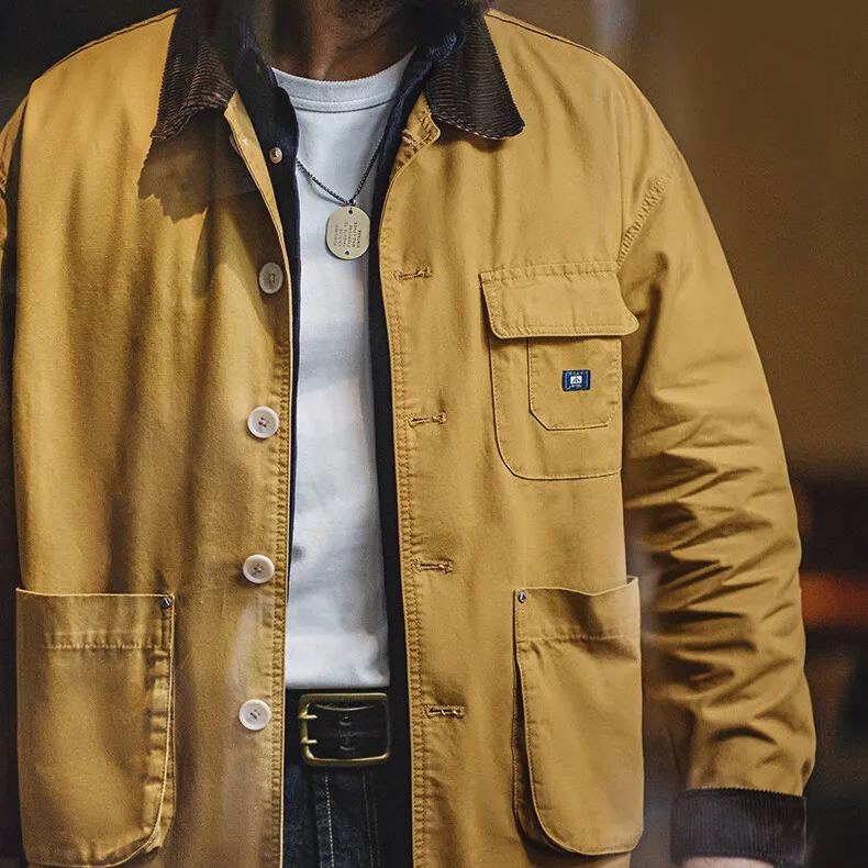 Maden Retro Safari Jackets Amikaki Flip Collar Hunting Coat