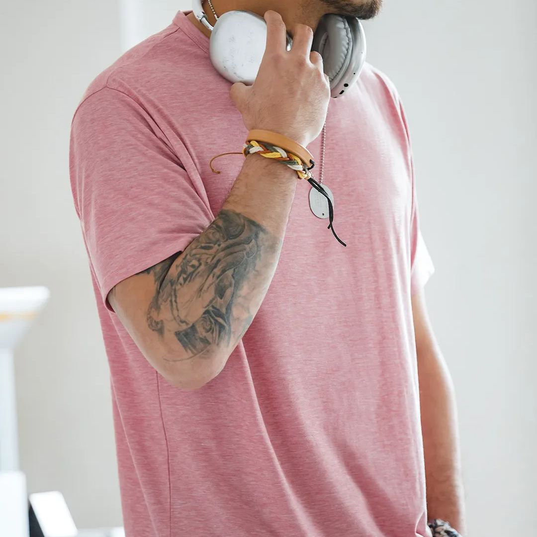 Maden casual blend seamless thin breathable solid round neck with short sleeved T-shirt