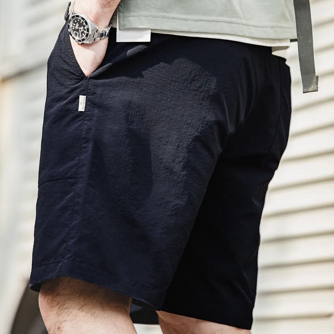 Madden Outdoor Leisure Woven Large Pocket Folded Loose Straight Drawstring Nylon Capris