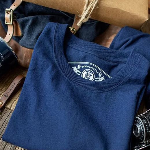 Maden solid color T-shirt for men's summer breathable short sleeved Amikaki retro casual bottom shirt