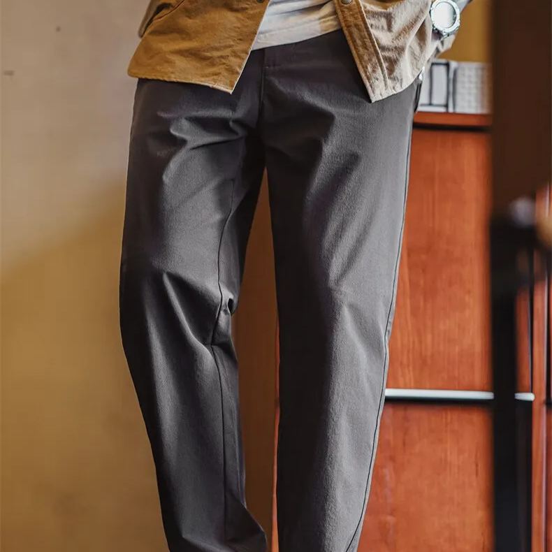 Maden Casual Trousers Four-Sided Stretch Straight Smart Pants 