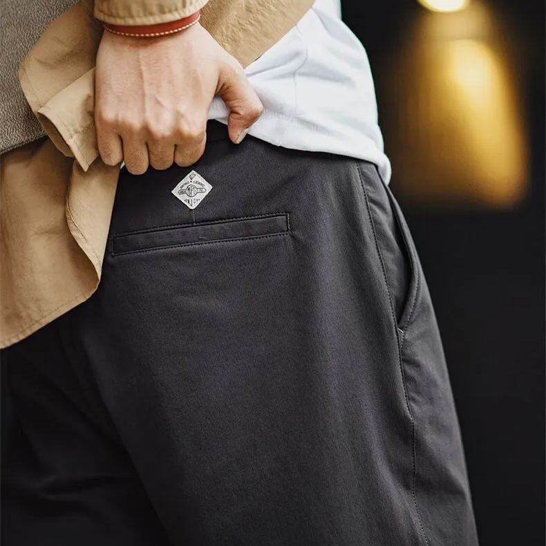 Maden Casual Trousers Four-Sided Stretch Straight Smart Pants 