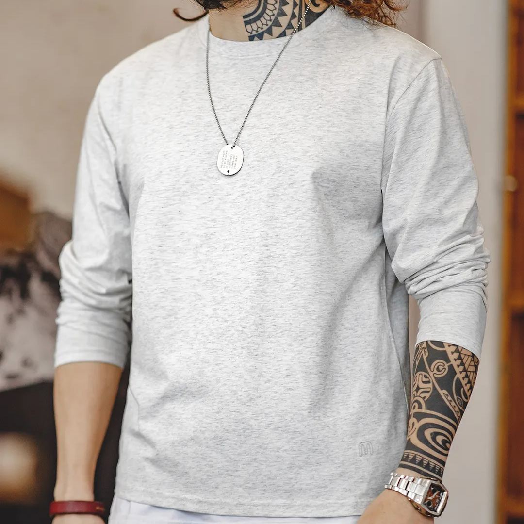 Maden casual Sorona cool long sleeved T-shirt Sorona quick drying antibacterial round neck top