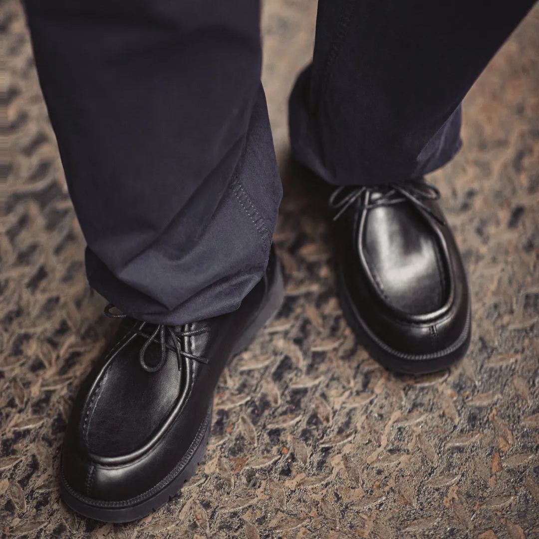 Maden retro Moccasin kangaroo shoes British casual black round toe Derby leather shoes