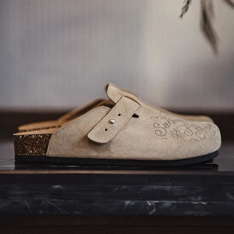 Maden Illustrated Bockenmuller Shoes Half Trailed Thick Sole Outerwear Fishing Flat Bottom Baotou Cool Slippers