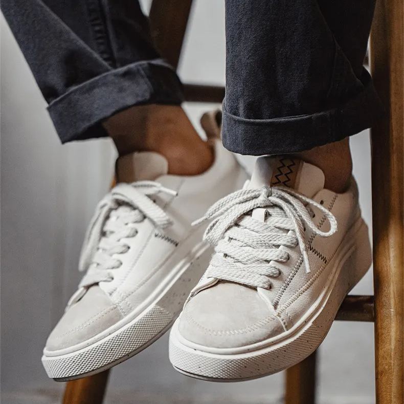Maden's summer men's design sense niche casual sports versatile thick sole small white shoes