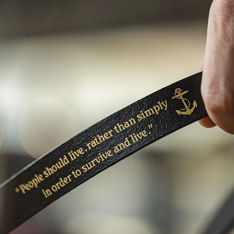 Maden retro black top layer cowhide Amikage needle buckle waist chain accessory leather belt