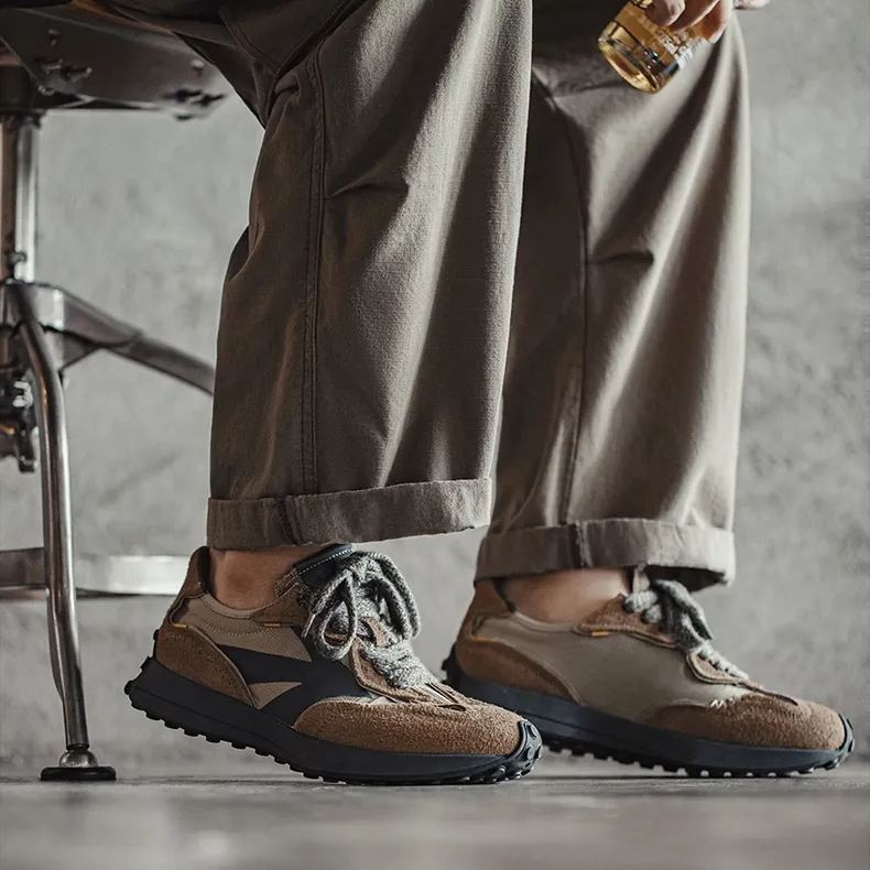 Maden Summer New Dad Shoes Men's Retro Thick Bottom Slow Running Breathable Leisure Sports Waffle Forrest Shoes Trendy