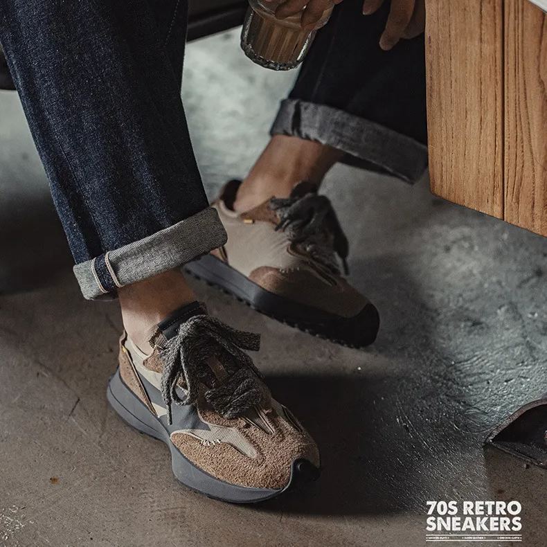 Maden Summer New Dad Shoes Men's Retro Thick Bottom Slow Running Breathable Leisure Sports Waffle Forrest Shoes Trendy