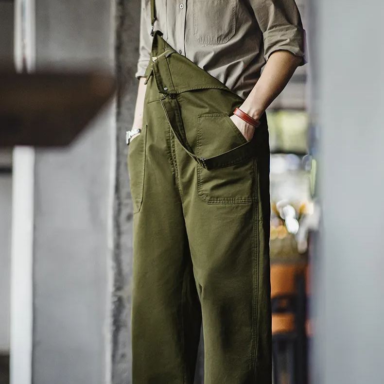 Maden retro navy deck strap pants amikaji strap casual straight leg jumpsuit