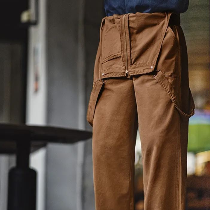 Maden retro navy deck strap pants amikaji strap casual straight leg jumpsuit