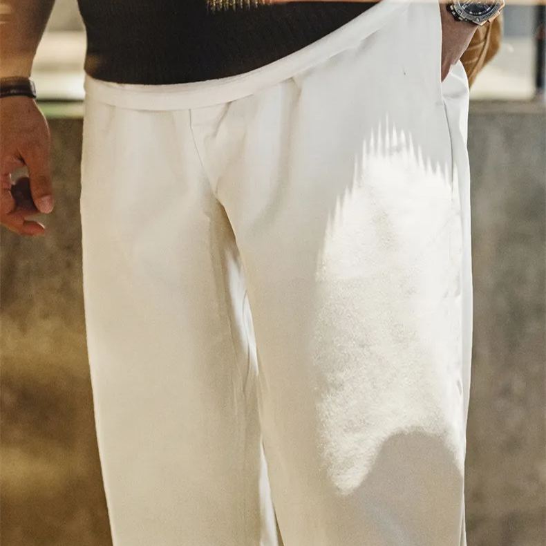 Maden herringbone Easypants clean fit straight tapered long pants