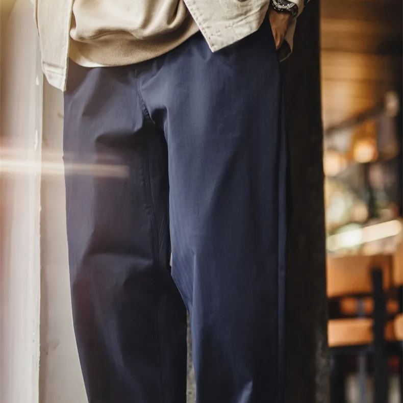 Maden herringbone Easypants clean fit straight tapered long pants