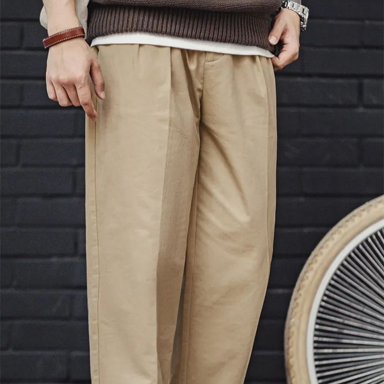 Maden vintage Chino casual pants vintage tapered pure cotton khaki straight leg pants