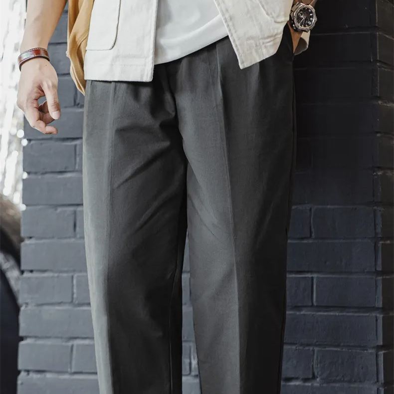 Maden vintage Chino casual pants vintage tapered pure cotton khaki straight leg pants