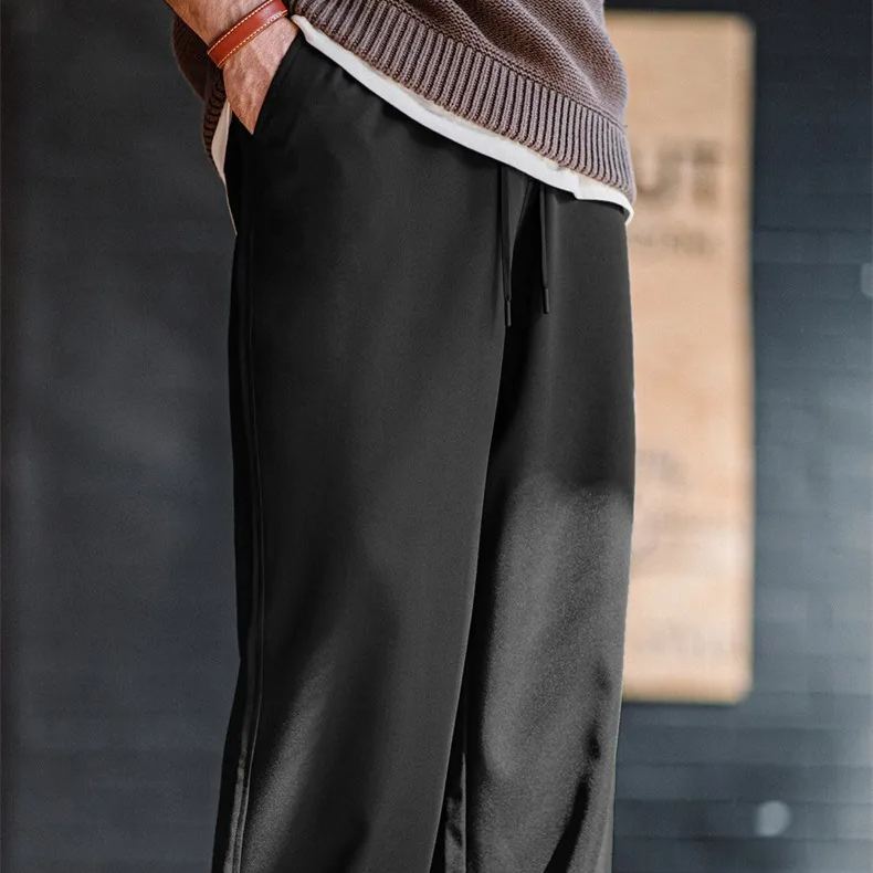Maden Four sided Elastic Easypants Casual Pants, No ironing, Anti wrinkle, Loose Straight leg Western Pants