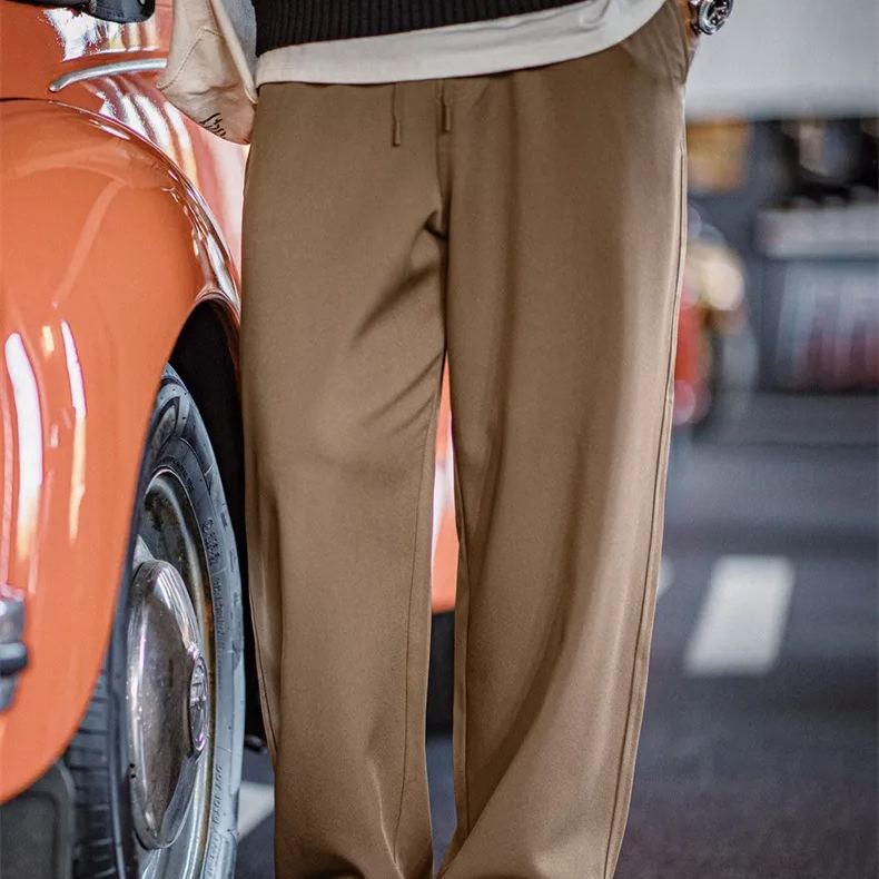 Maden Four sided Elastic Easypants Casual Pants, No ironing, Anti wrinkle, Loose Straight leg Western Pants