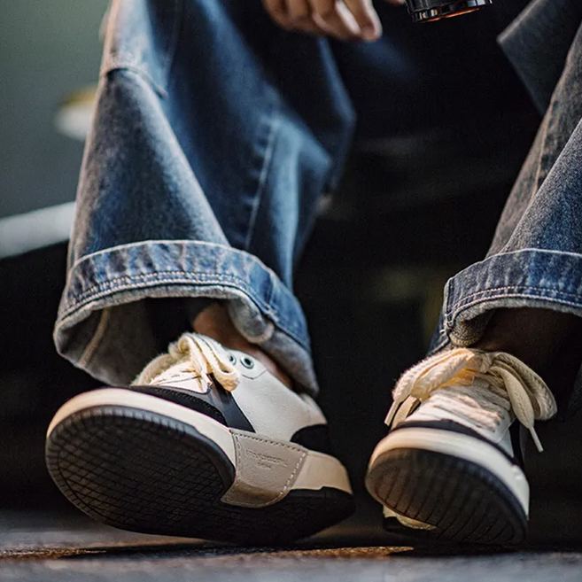 Maden Panda De Xun Trendy Shoes with a niche design sense, casual sports flat bottom versatile board shoes