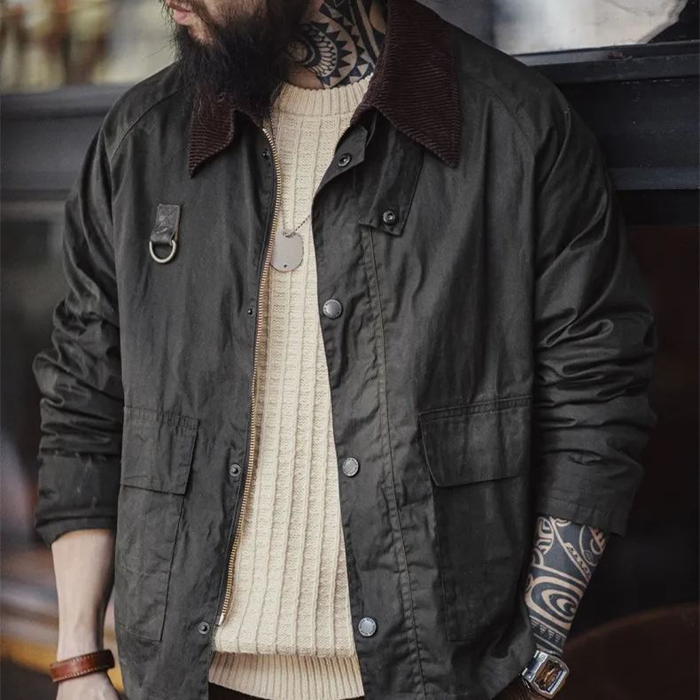 Maden vintage Spey oil wax fishing jacket vintage vintage outdoor lapel jacket