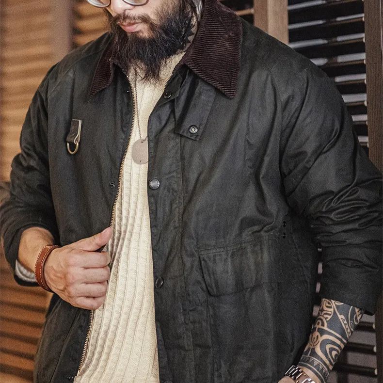 Maden vintage Spey oil wax fishing jacket vintage vintage outdoor lapel jacket