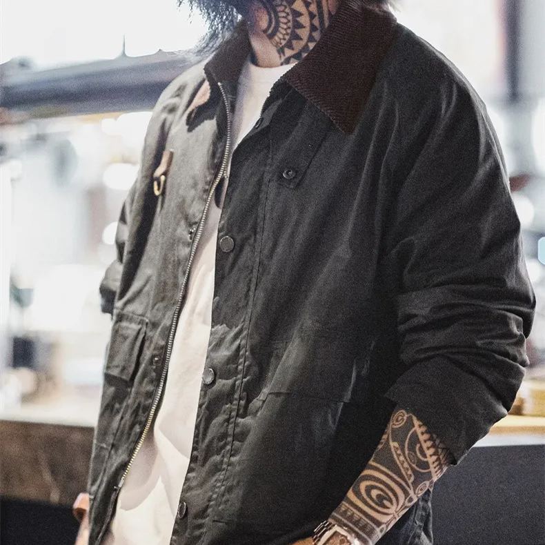 Maden vintage Spey oil wax fishing jacket vintage vintage outdoor lapel jacket