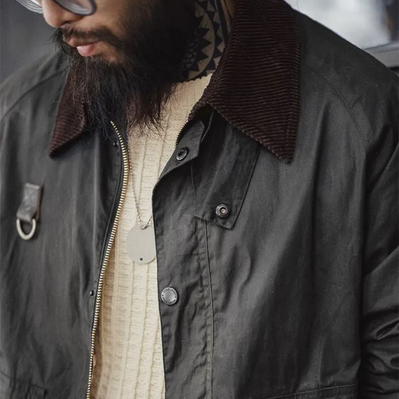 Maden vintage Spey oil wax fishing jacket vintage vintage outdoor lapel jacket